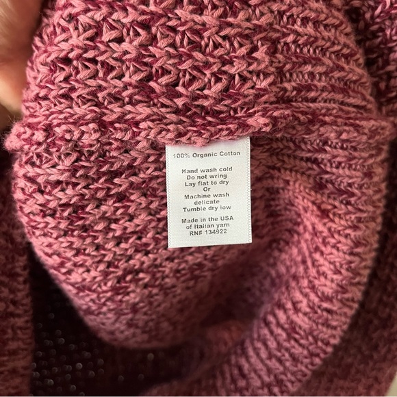 NWT Emerson Fry Ryan Heavy Sweater in Marled Dusty Rose & Merlot, Size Small - Picture 9 of 9